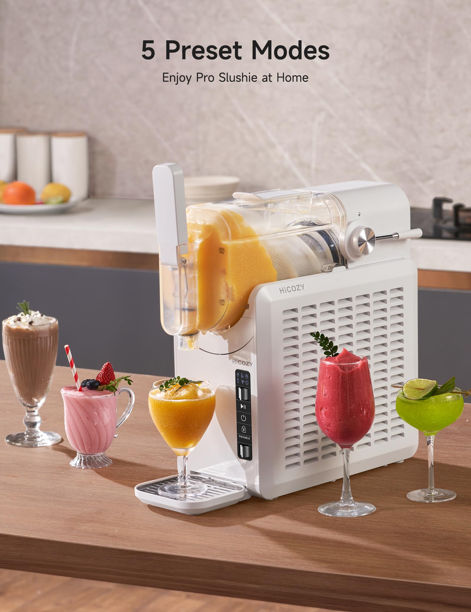 HiCozy F1 Slushie, Bebidas Congeladas, Machine Maquina de Granizado, Maquina de Slushie, Slushi, Slushy, Liguadora de Mesa, Maquina de Raspado, Trituradora de Hielo,1.2L para el Hogar, Sin Hielo