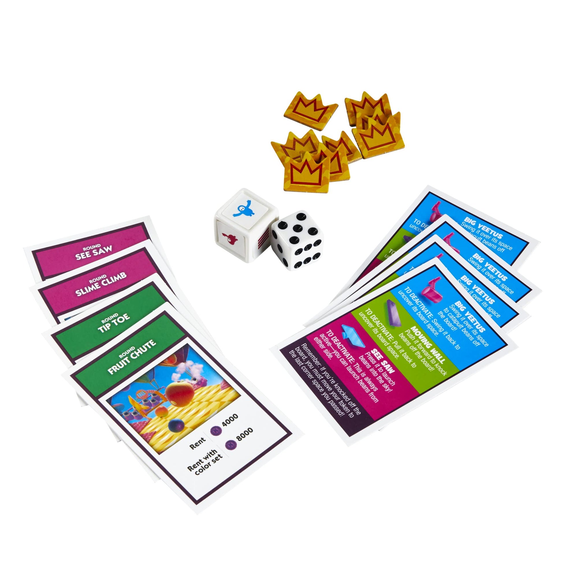 Juego de Mesa Monopoly Edición Fall Guys Ultimate Knockout para Jugadores de 8 Años+ con Obstáculos Interactivos y Troquel Knockout