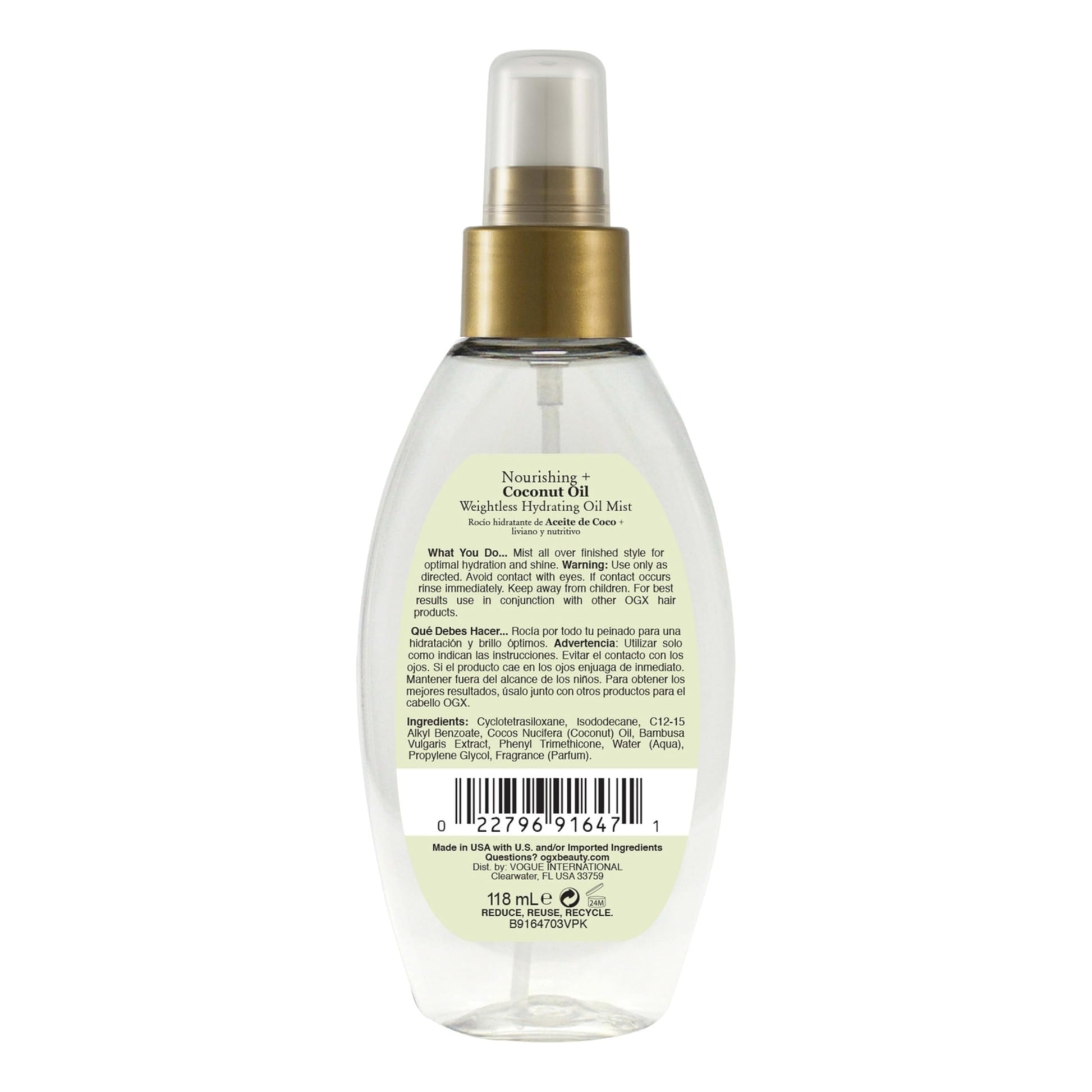 Tratamiento Capilar OGX Aceite de Coco Nutritivo