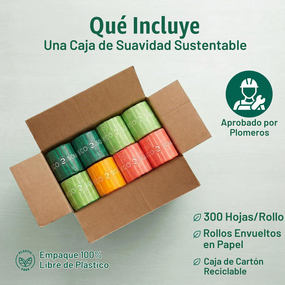 Papel Higiénico ECO SOUL Bambú 3 Capas Compostable y Certificado FSC