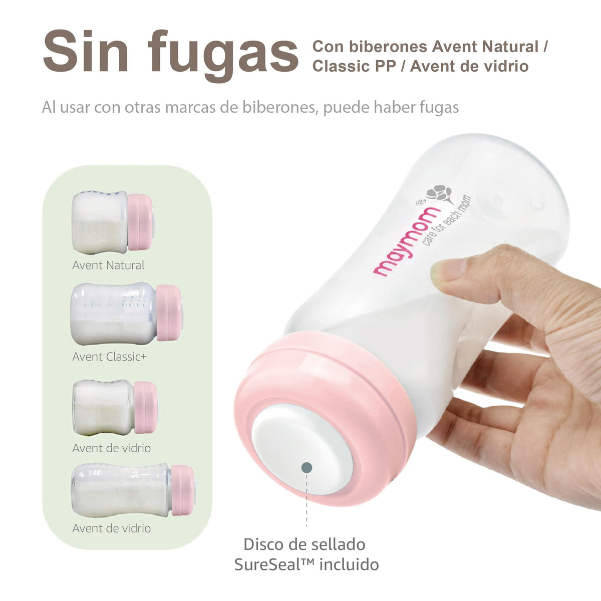 Botella de boca ancha para recolección y almacenamiento de leche materna, 9 oz / 280 ml, con disco SureSeal reescribible. Compatible con extractores Spectra (S1, S2 y 9 Plus) y Avent. Paquete de 4, solo botellas.