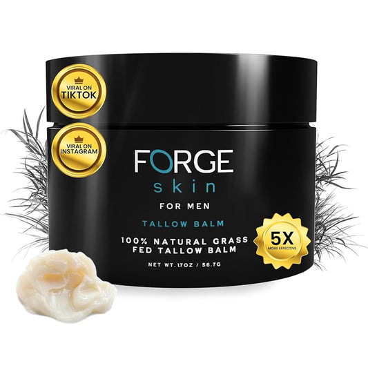 Bálsamo de sebo antiarrugas Forge Men's - 1,77 oz | Crema facial antienvejecimiento - Hidratante facial para arrugas, ojeras y líneas finas | Crema hidratante de día y de noche para hombres