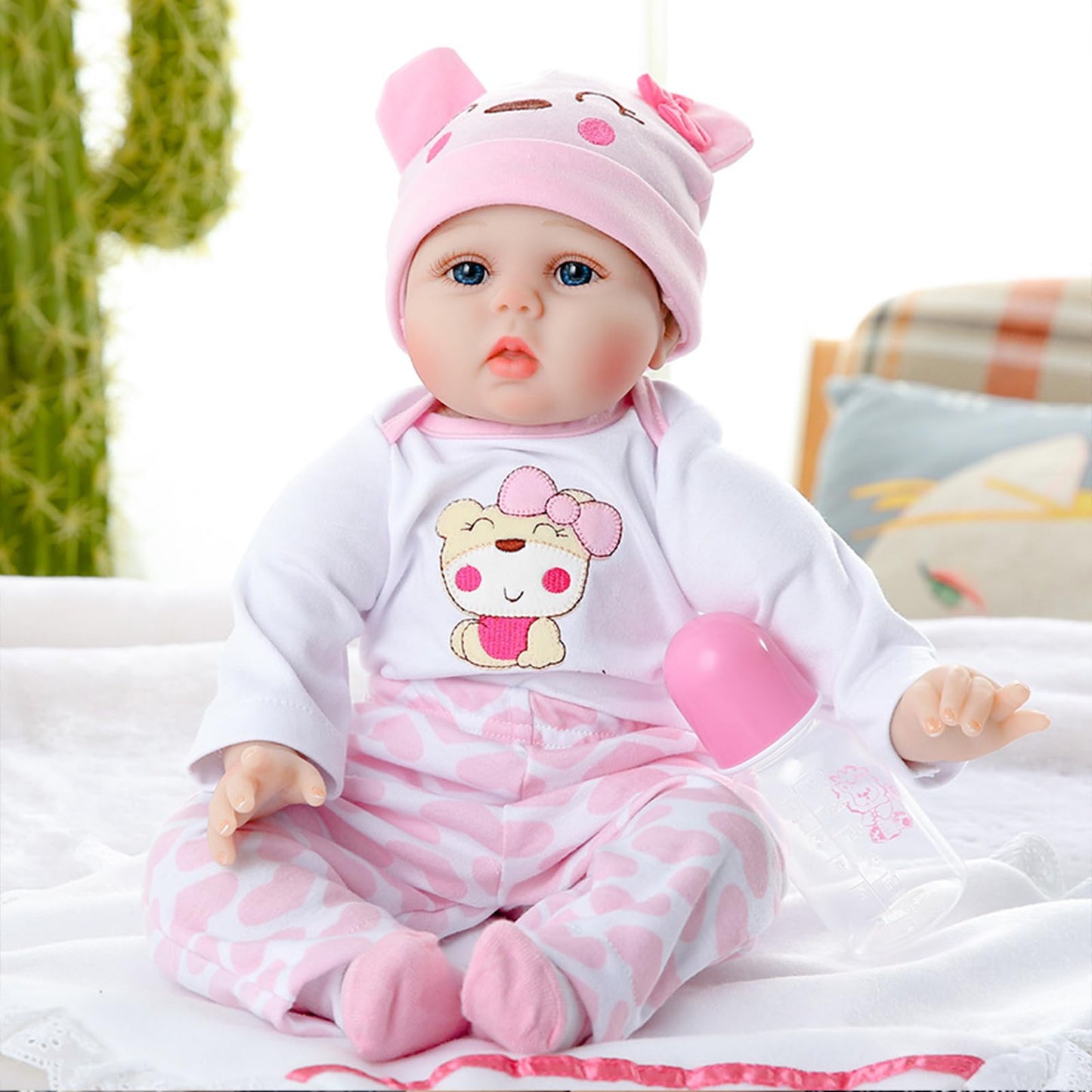 Muñeca Realista de Bebe Reborn MNJKJHL 45cm con Accesorios para Regalo de Cumpleaños