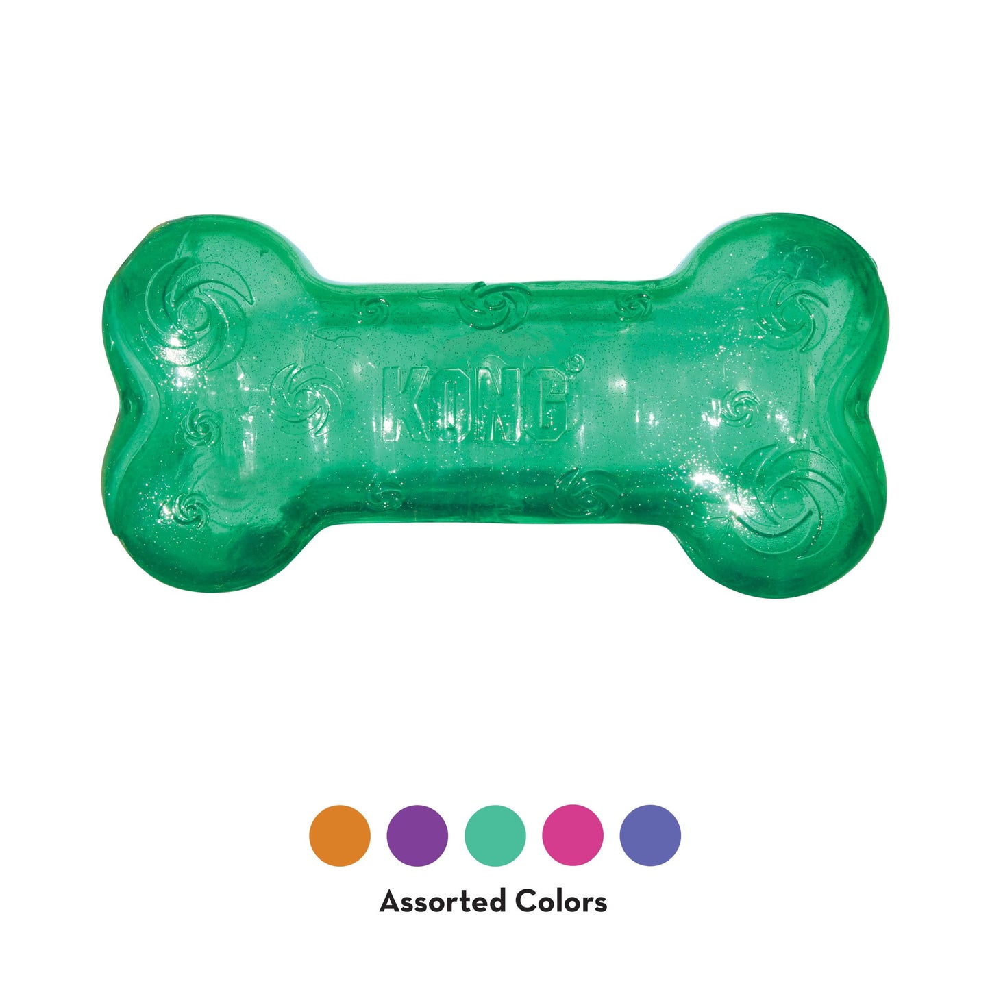Kong Squeezz Crackle Bone, Multicolor, Grande