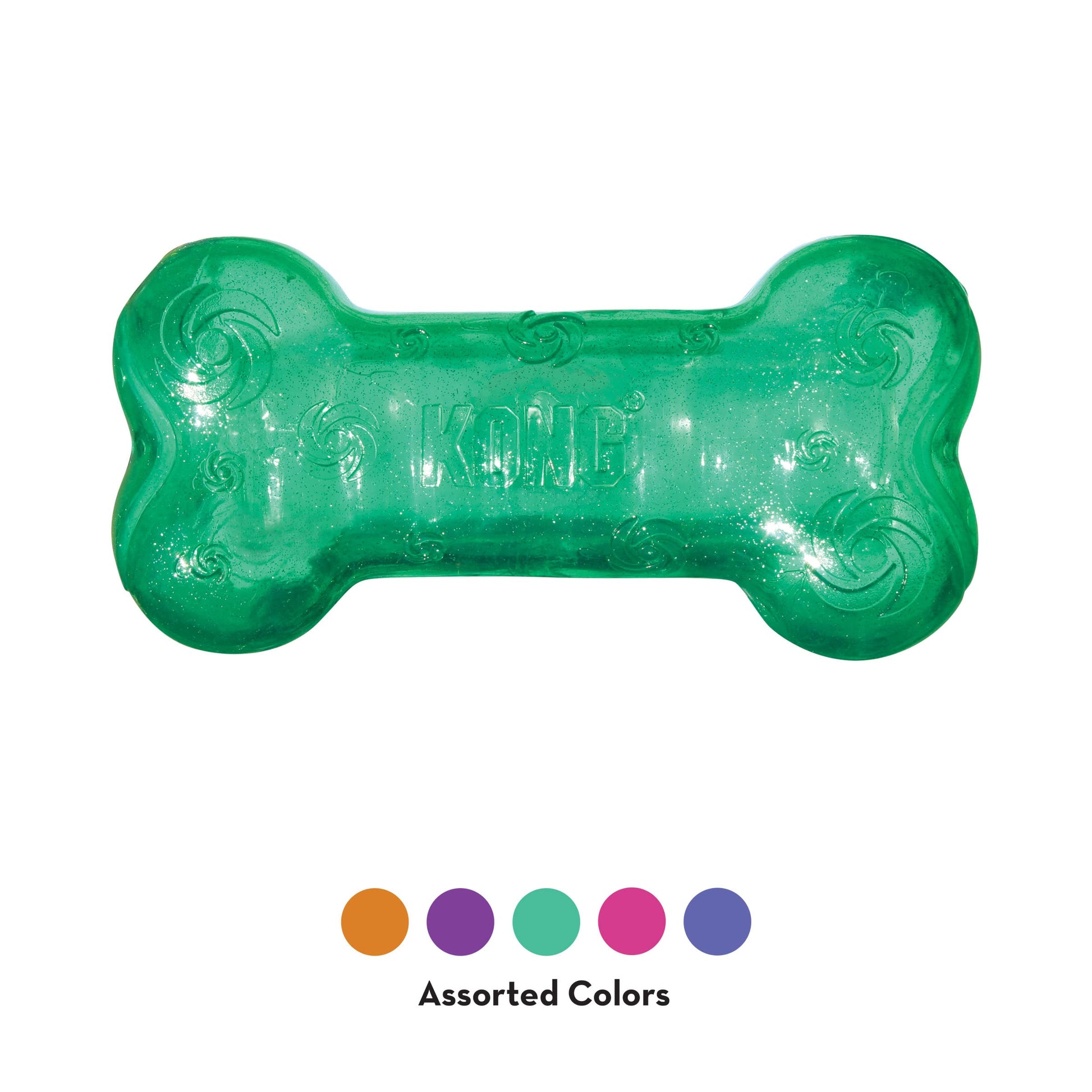 Kong Squeezz Crackle Bone, Multicolor, Grande