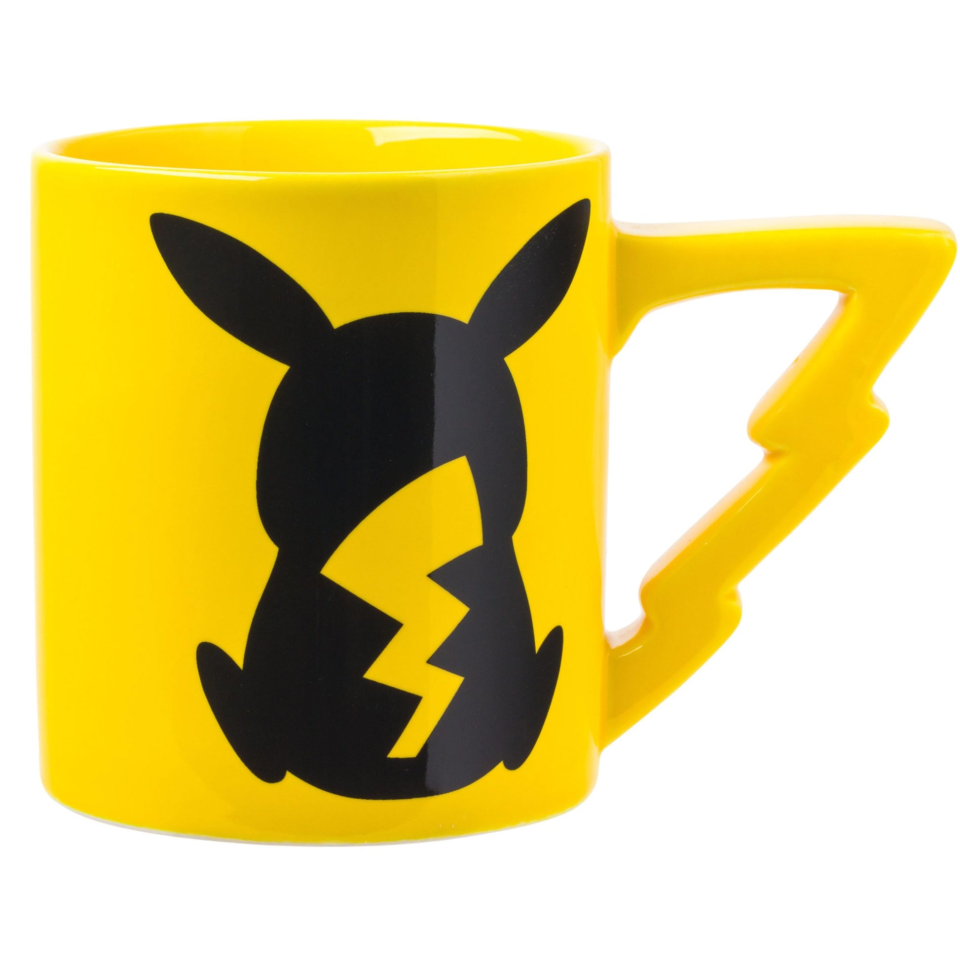 Taza de Cerámica Silver Buffalo Pikachu Negro y Amarillo con Asa en Forma de Rayo