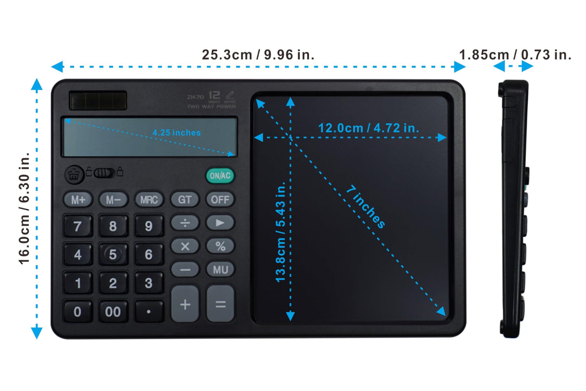 Calculadora de Computadora con Bloc de Notas Negro