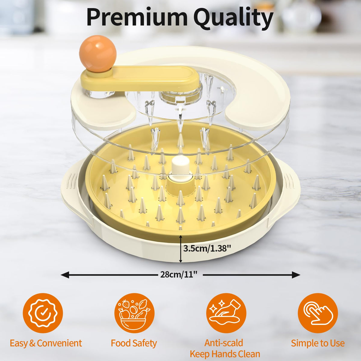 Trituradora de Pollo Pro Twist Transparente Antideslizante con Mango Ergonómico