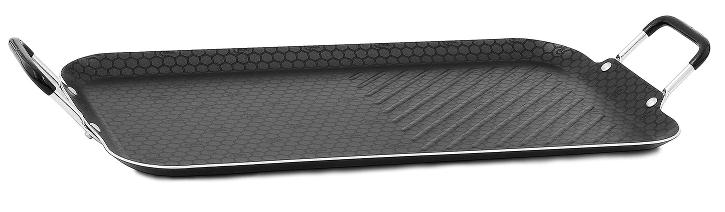 Cinsa Parilla Doble con Grill, Aluminio con antiadherente thermocell, 62 cm (Magnifica)