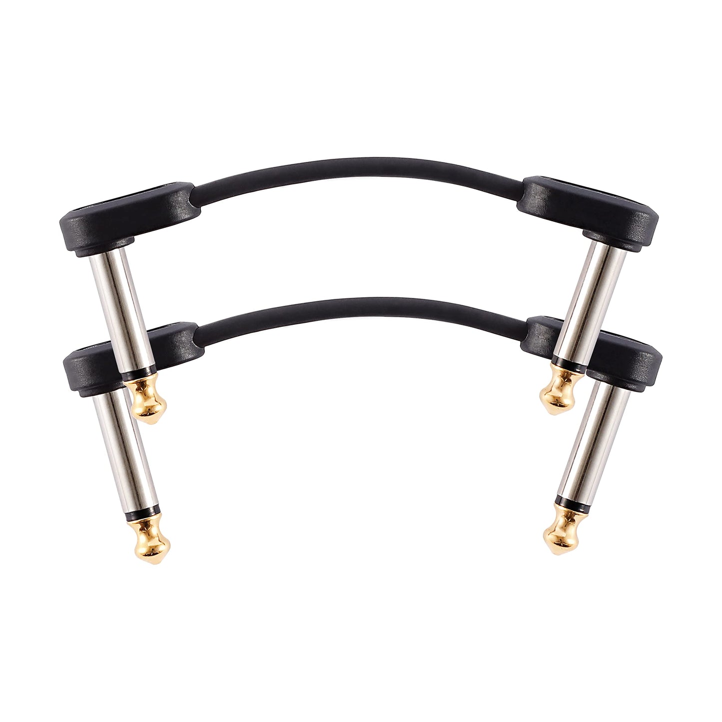 Cable de conexión para guitarra D'Addario Classic Series, cable de pedal con conectores de 1/4", plano, ángulo recto, 2 pulgadas