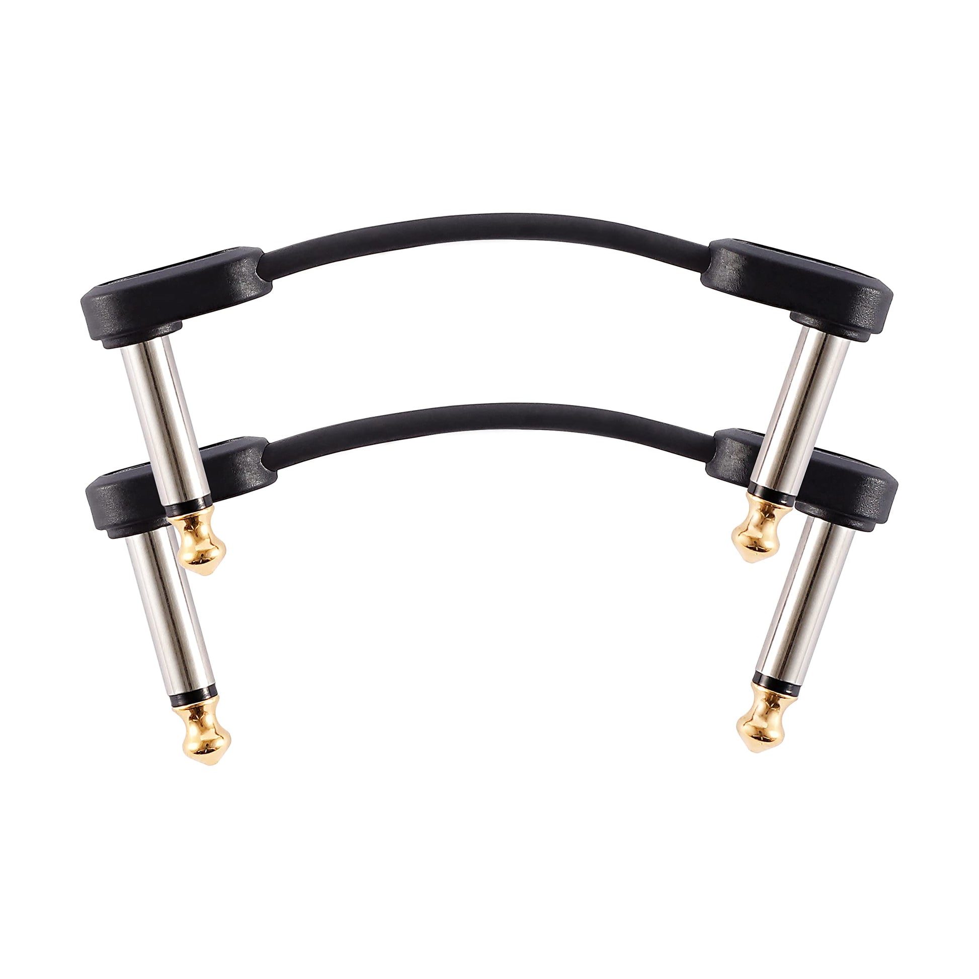 Cable de conexión para guitarra D'Addario Classic Series, cable de pedal con conectores de 1/4", plano, ángulo recto, 2 pulgadas
