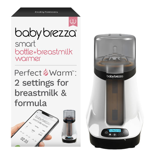 Baby Brezza - Calentador Inteligente de biberones, Calentador de Leche Materna + descongelador, Marca única con Diferentes temperaturas para Leche Materna + fórmula, Ajuste Universal para Todas Las