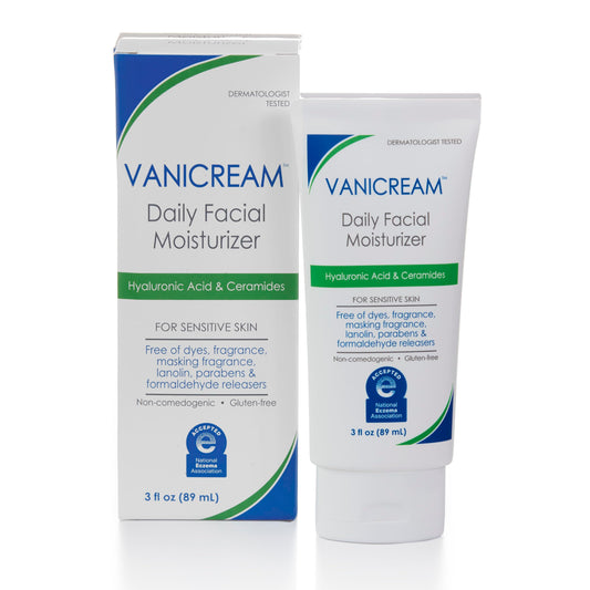 Daily Facial Moisturiser, With Hyaluronic Acid, 5 Key Ceramides and Squalane, For Sensitive Skin, Fragrance and Gluten Free, pH-Balanced, Dermatologist Tested, 90ml