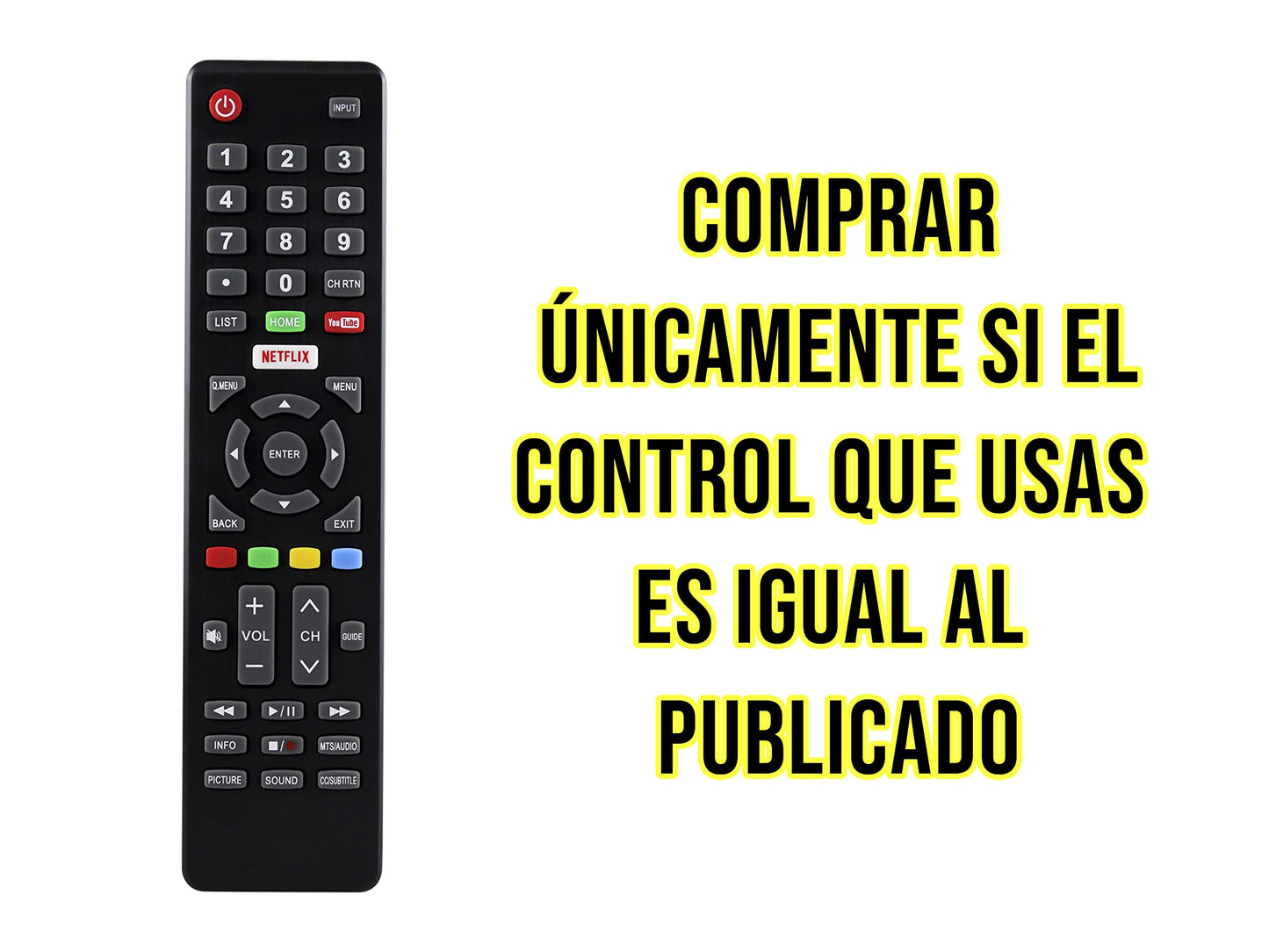 Control Remoto Atvio Element Makena Blux Smart TV Netflix Youtube