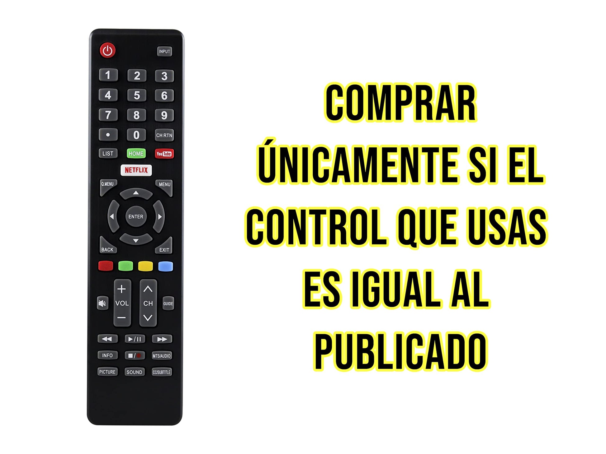 Control Remoto Atvio Element Makena Blux Smart TV Netflix Youtube