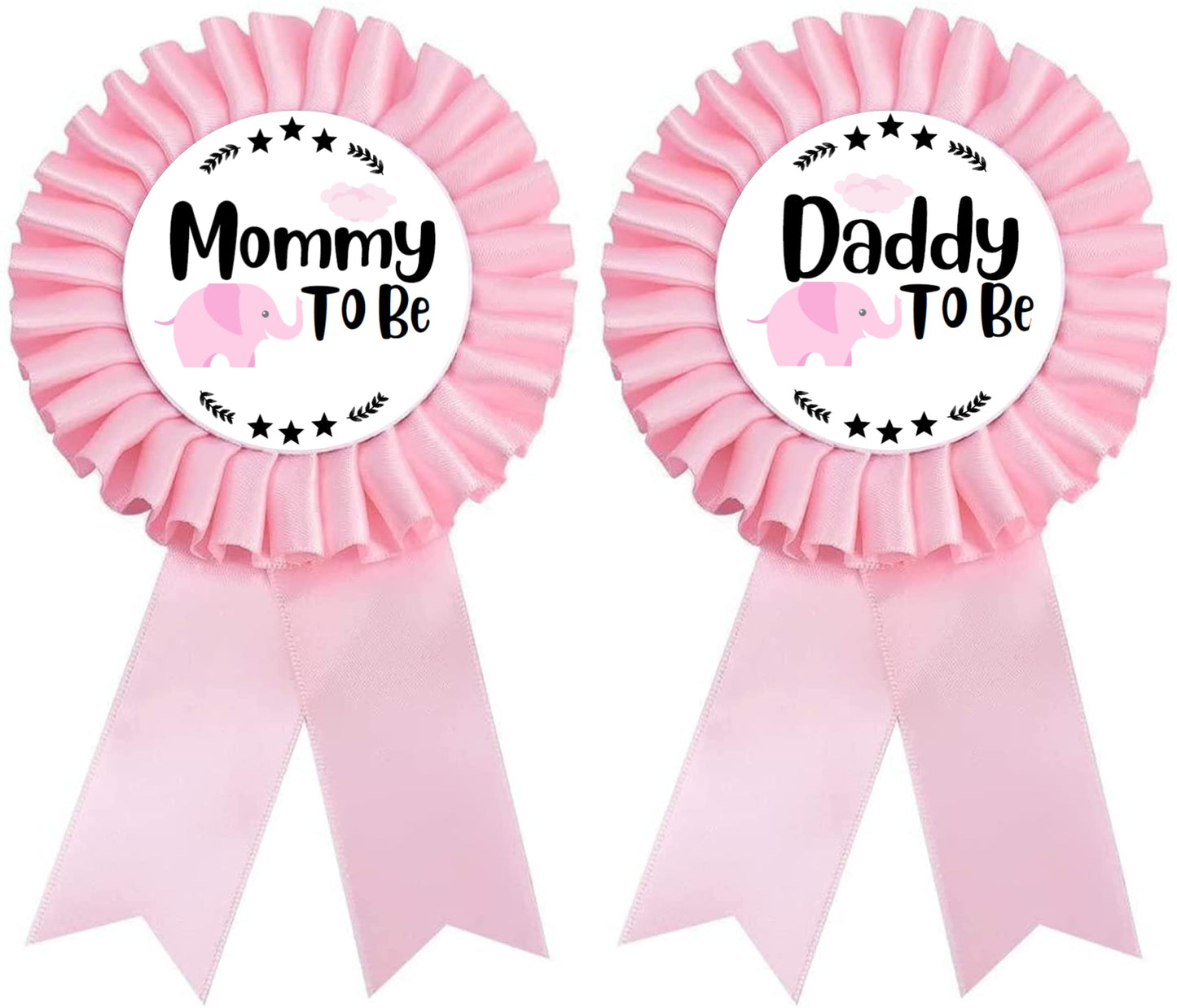 PATICARRY - Juego de decoraciones de ducha para bebé niña rosa con elefante rosa para baby shower