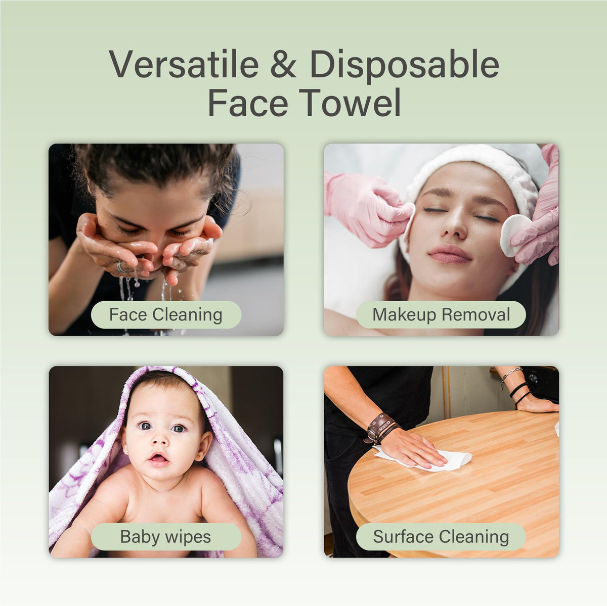 UNIFREE Toallas faciales Unifree | Toallitas húmedas | Toallitas secas | Desmaquillante | Pañuelos faciales | Paquete práctico para llevar (360 unidades)