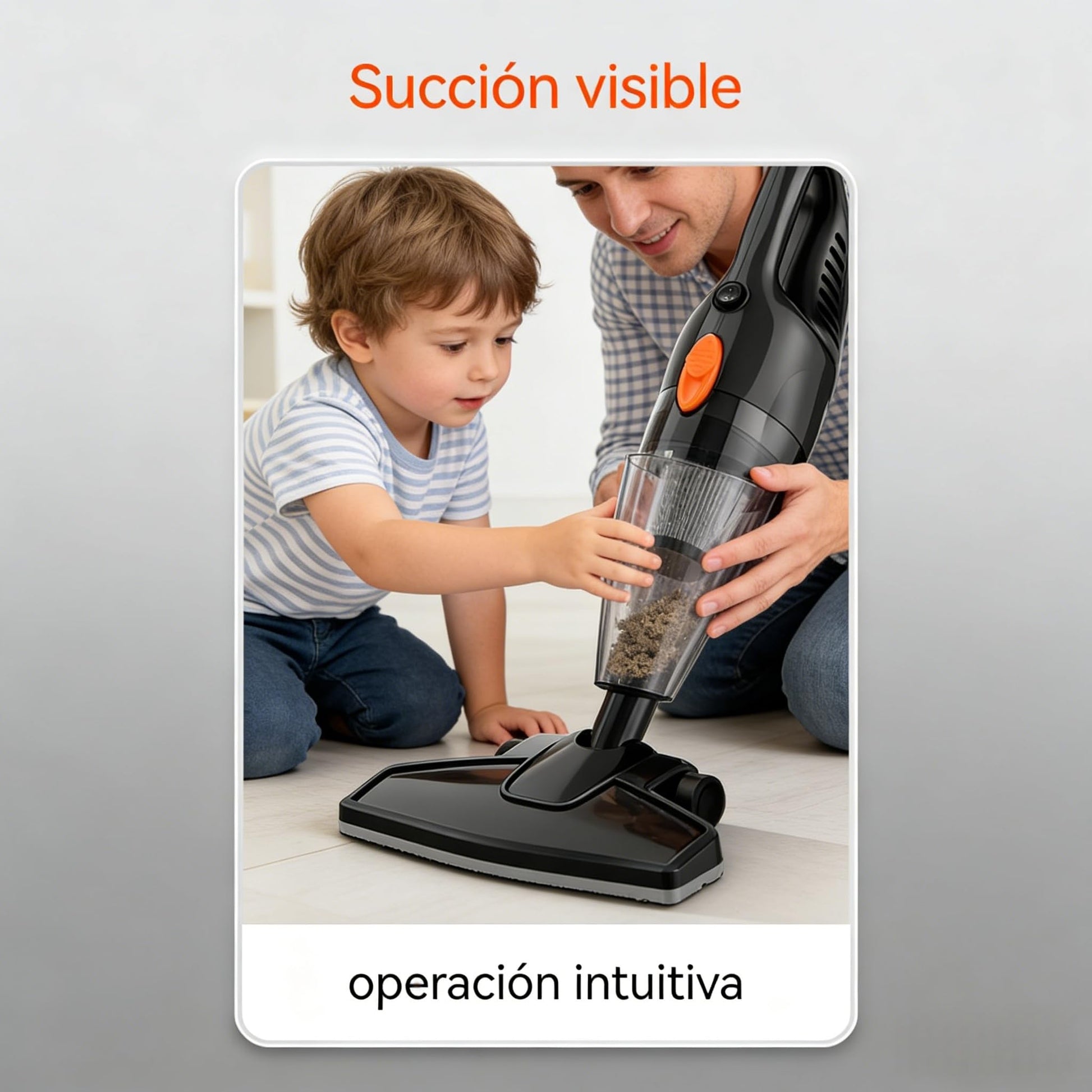 CISSSEE Aspiradora de Mano 2 en 1, Aspiradora Vertical 16kPa, para Hogar y Auto Alta Succión Pelo de Mascotas Cualquier Piso Ligera Aspiradora de Mano con Cable de 5 M