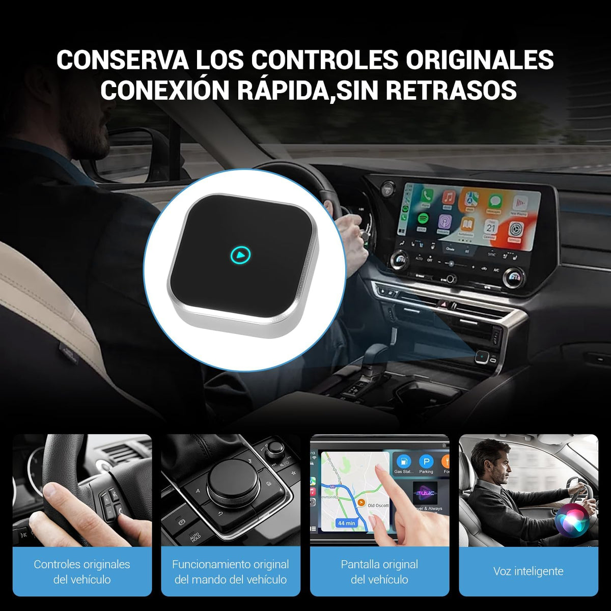 Mini Adaptador Inalámbrico JDF3CISH 2 en 1 Conversión Inmediata para iPhone y Android con USB USB-C