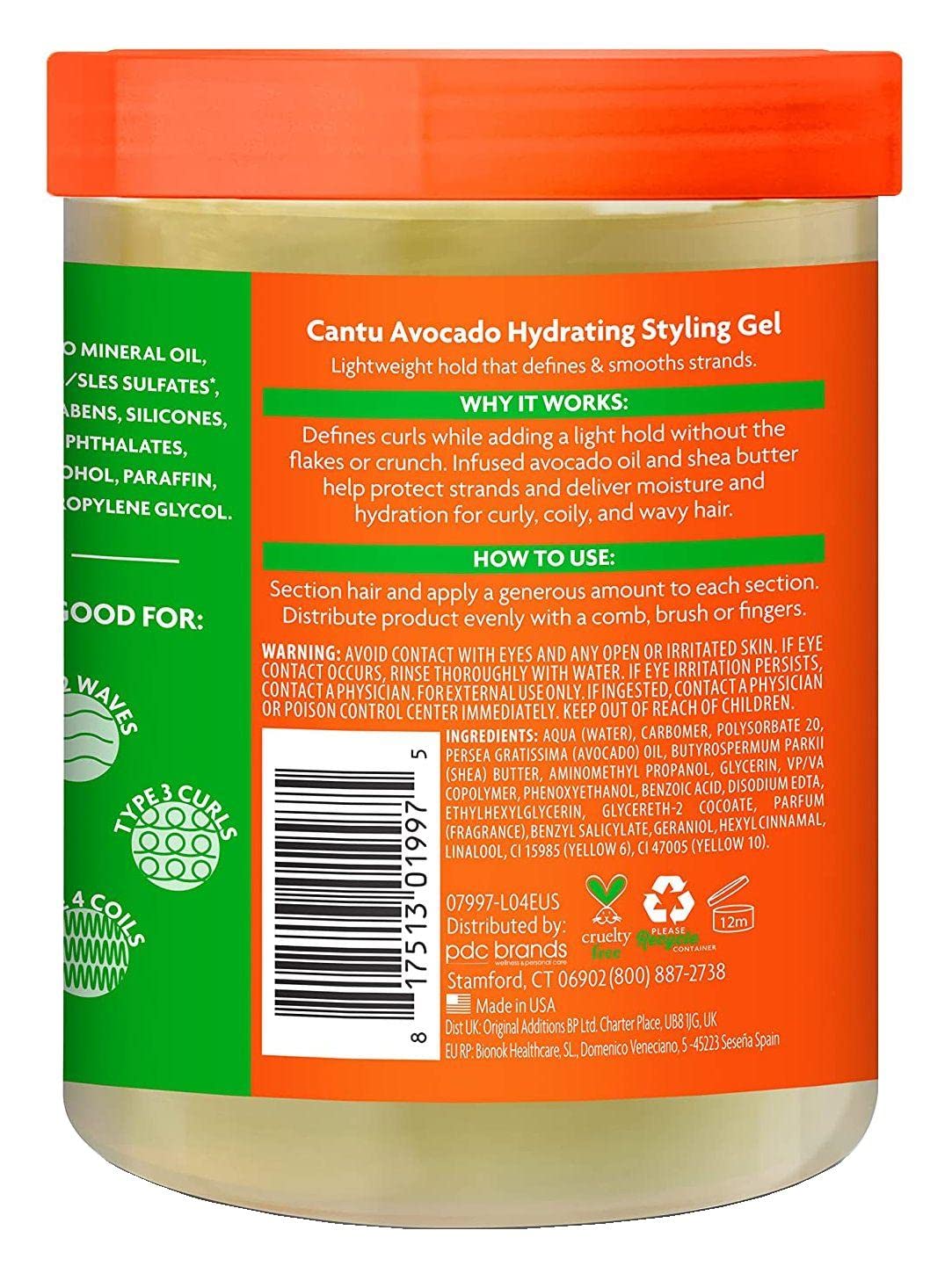 Cantu Gel hidratante de aguacate (paquete de 1)