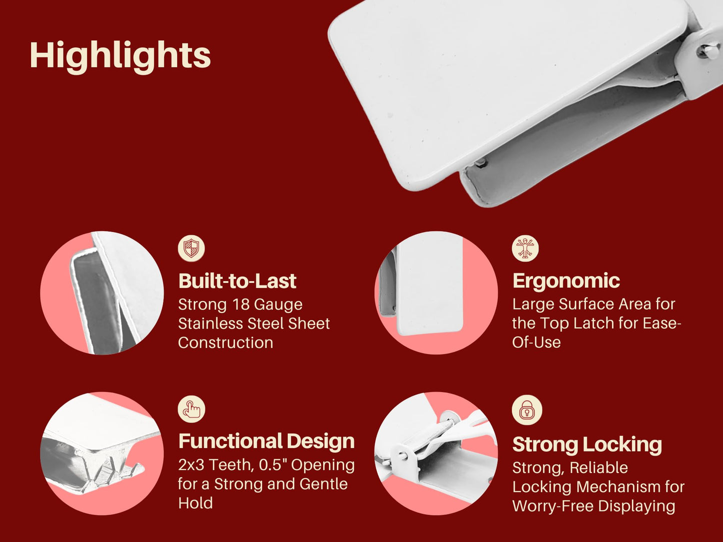 Clips de Pared Wise Linkers Blanco para Alfombras