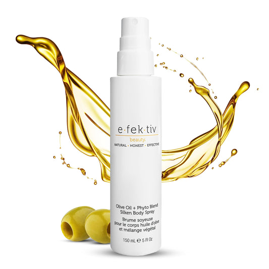 e.fek.tiv beauty Spray de Aceite de Oliva + Mezcla de Fitosistemas para el Cuerpo - Bruma Hidratante - Tratamiento de la Piel Seca - Aceite de Hidratación Intensa - Libre de Crueldad - 148 ml