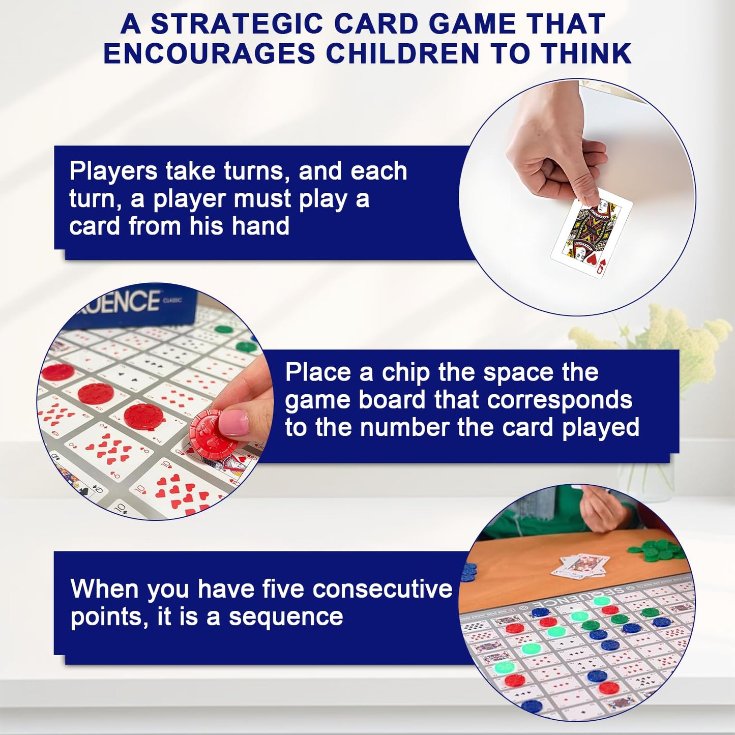 Juego de Mesa TDVCVZSD Azul con Cartas y Fichas para Fiestas y Familias