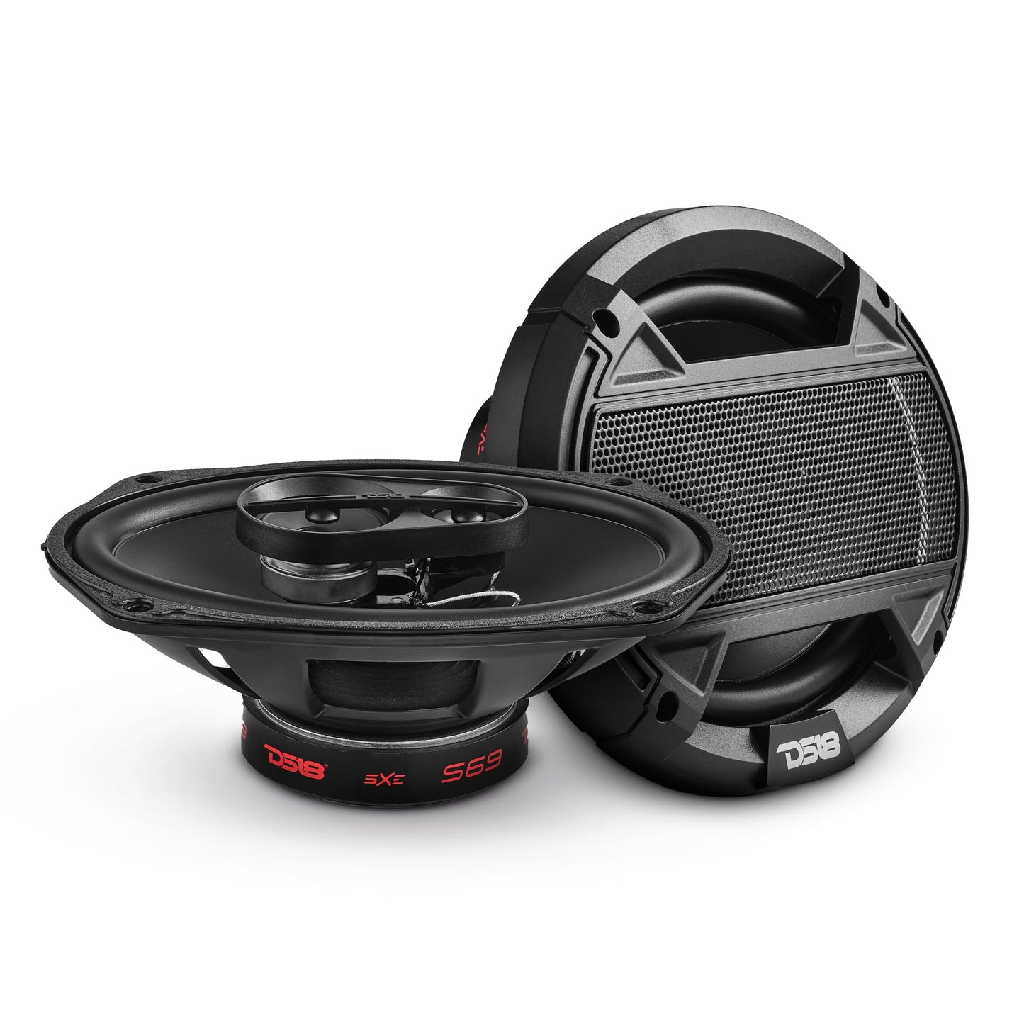 DS18 S69 Select - Altavoz coaxial de 3 vías de 6 x 9 240 vatios 4 ohmios, parrilla incluida, altavoces de audio de 3 vías, actualización perfecta del OEM, fácil instalación, altavoces de coche de 6 x