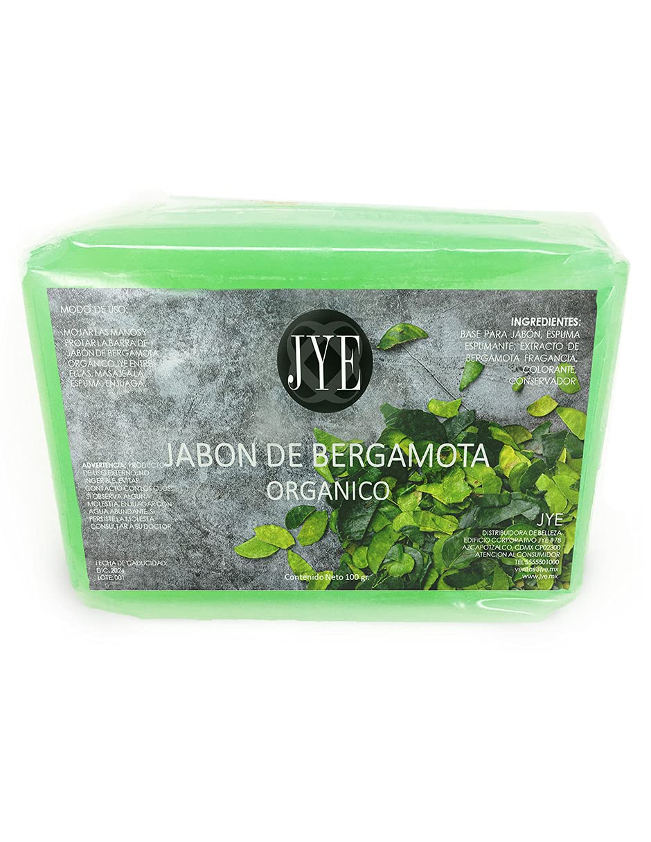 JYE Jabón de Bergamota Orgánico libre de químicos, auxiliar en Crecimiento Barba y Bigote Kit de 3 Piezas, uso diario todo tipo de piel