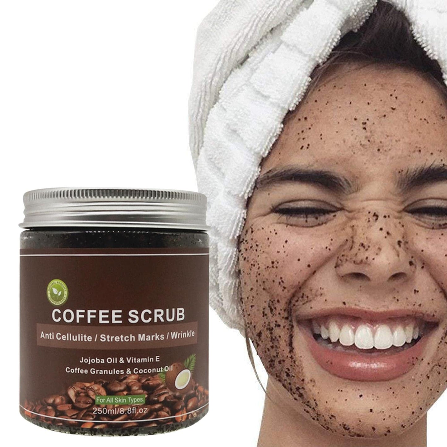Littryee Exfoliante café - Exfoliante Grano Sal café Exfoliante anticelulítico | Exfoliante y eliminador Celulitis para Rostro, Cuerpo, piernas, SPA para pies