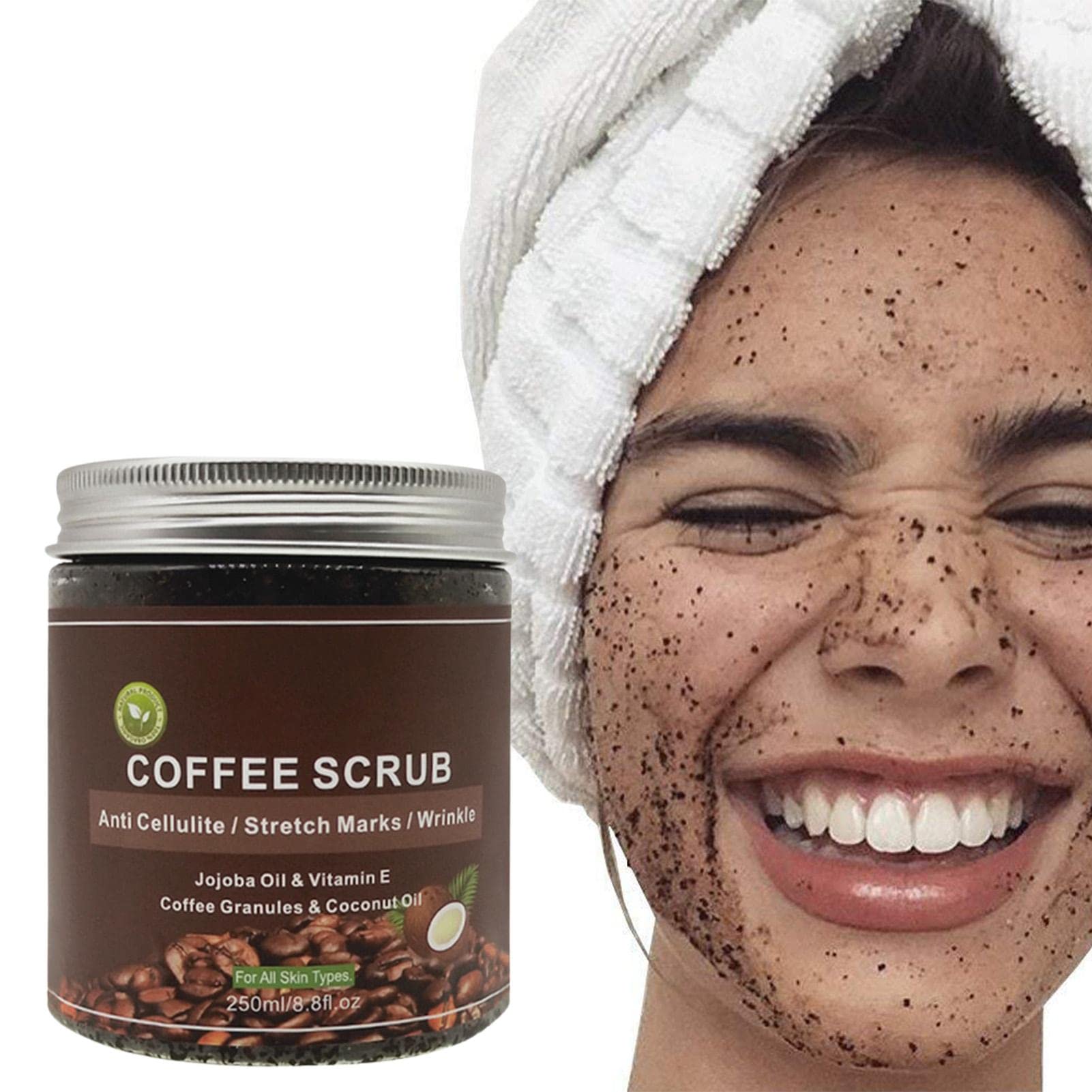 Littryee Exfoliante café - Exfoliante Grano Sal café Exfoliante anticelulítico | Exfoliante y eliminador Celulitis para Rostro, Cuerpo, piernas, SPA para pies