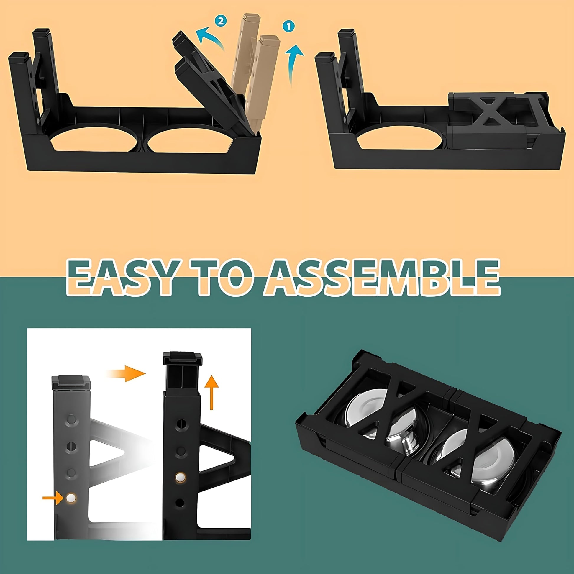 Cuencos Elevados EKEJLI Negro para Perros Medianos y Grandes Ajustables y Portátiles
