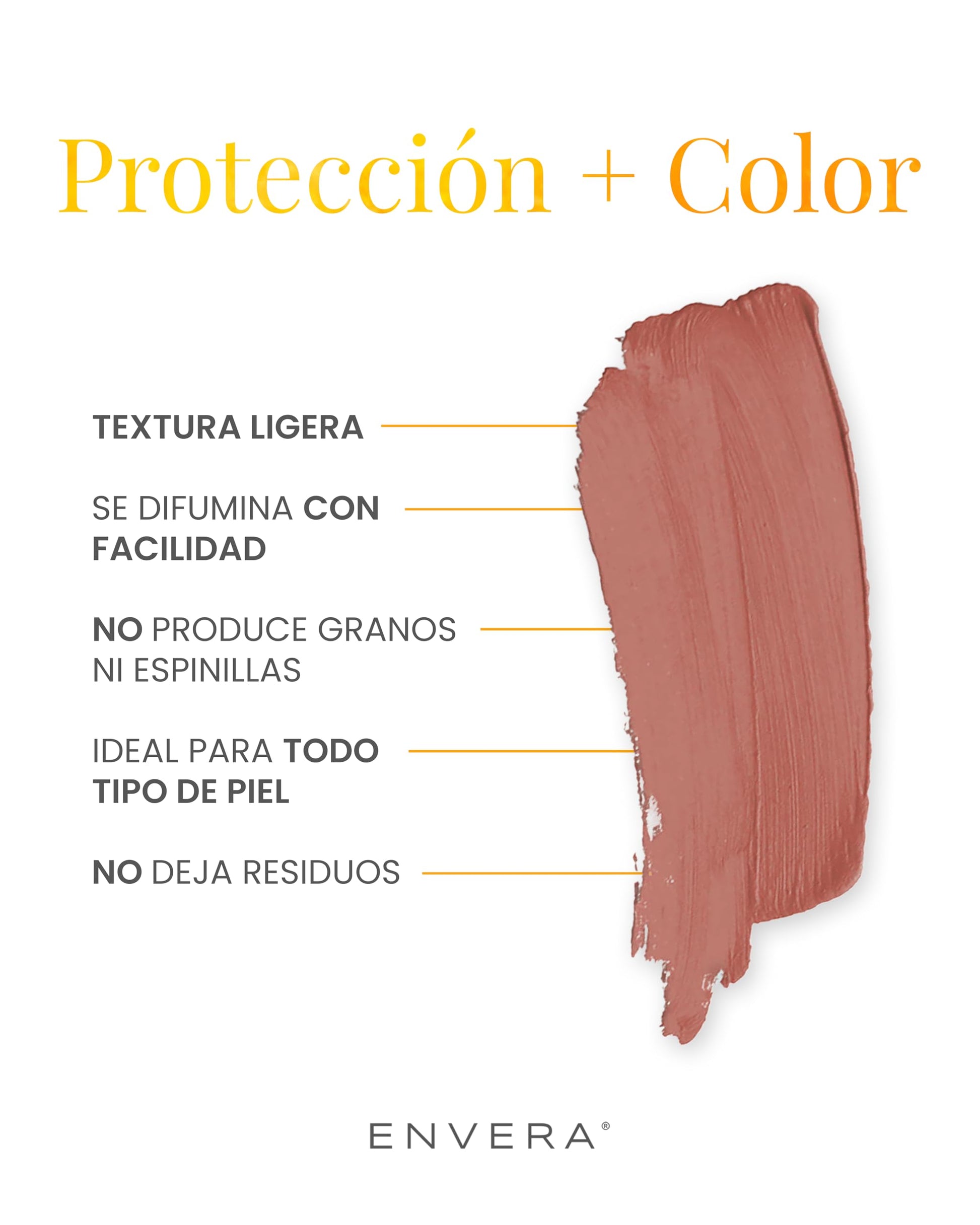 Protector Solar Facial Envera Peachy FPS 50+ PA++++ Vegano y Cruelty Free