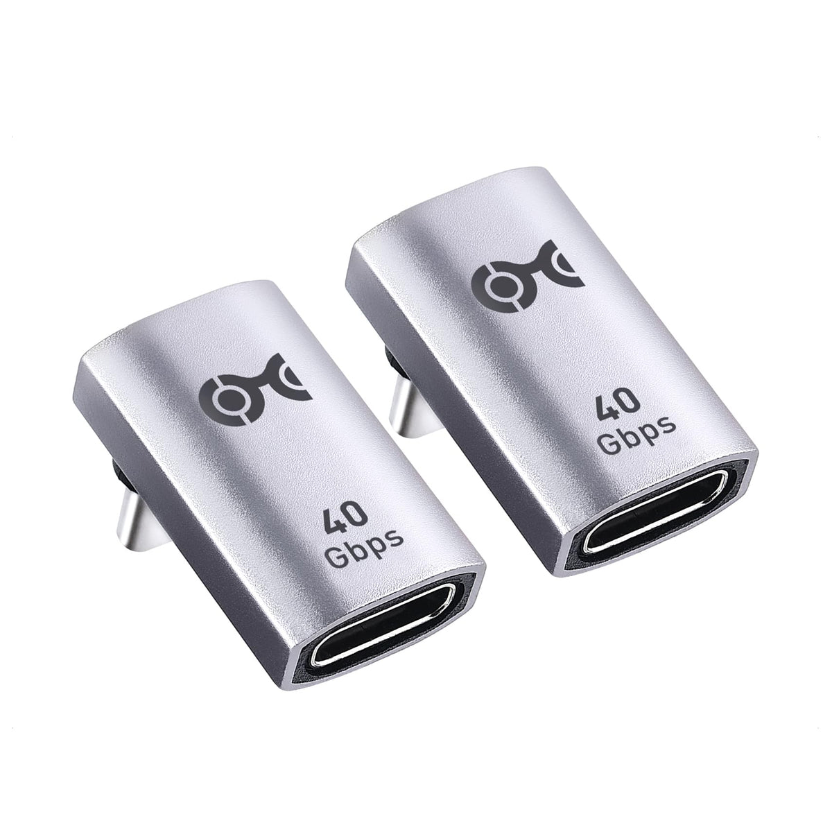 Adaptador USB C Cable Matters Negro Paquete de 2 de 40 Gbps y 90 Grados