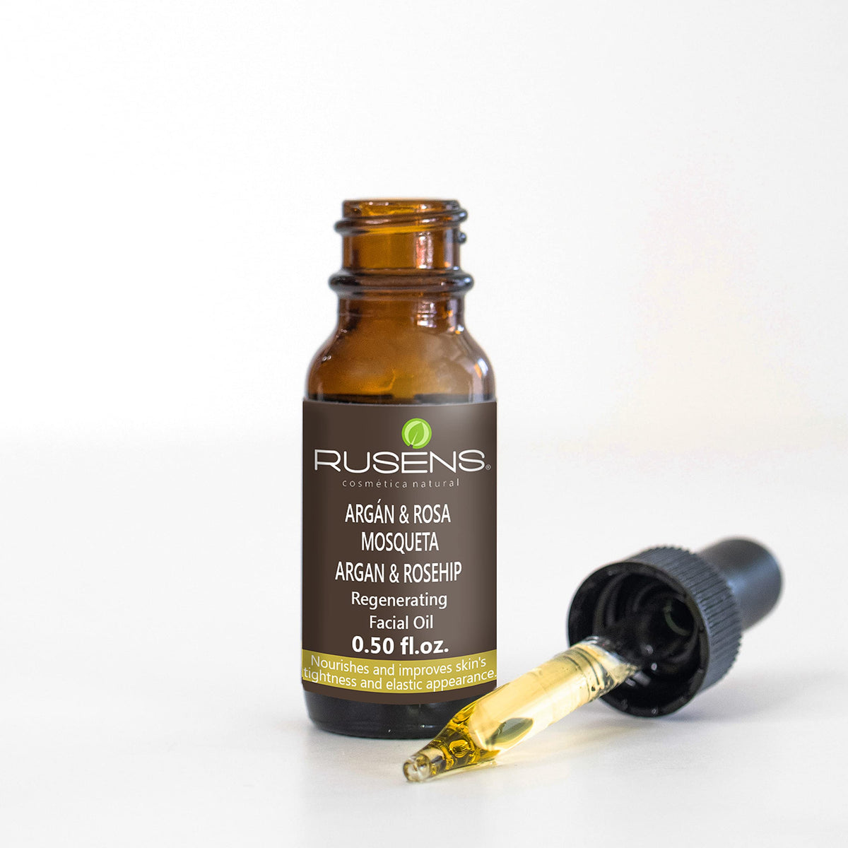 Rusens - Aceite Regenerante y Antiedad de Argán Orgánico y Rosa mosqueta 100% natural, Disminuye Líneas de Expresión y Regenera la Piel
