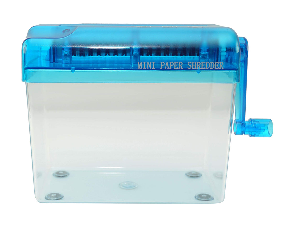 Trituradora HOME-X Azul con Manivela para Documentos de Papel