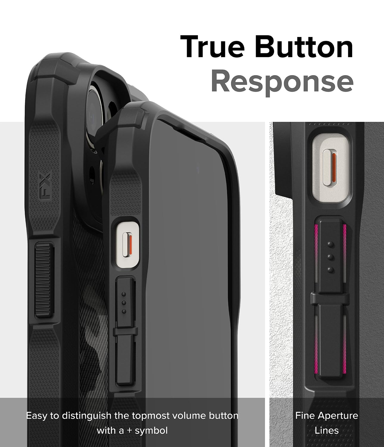 Funda iPhone 15 Ringke Fusion-X Camo Black Parachoques Resistente a Impactos Carcasa Militar