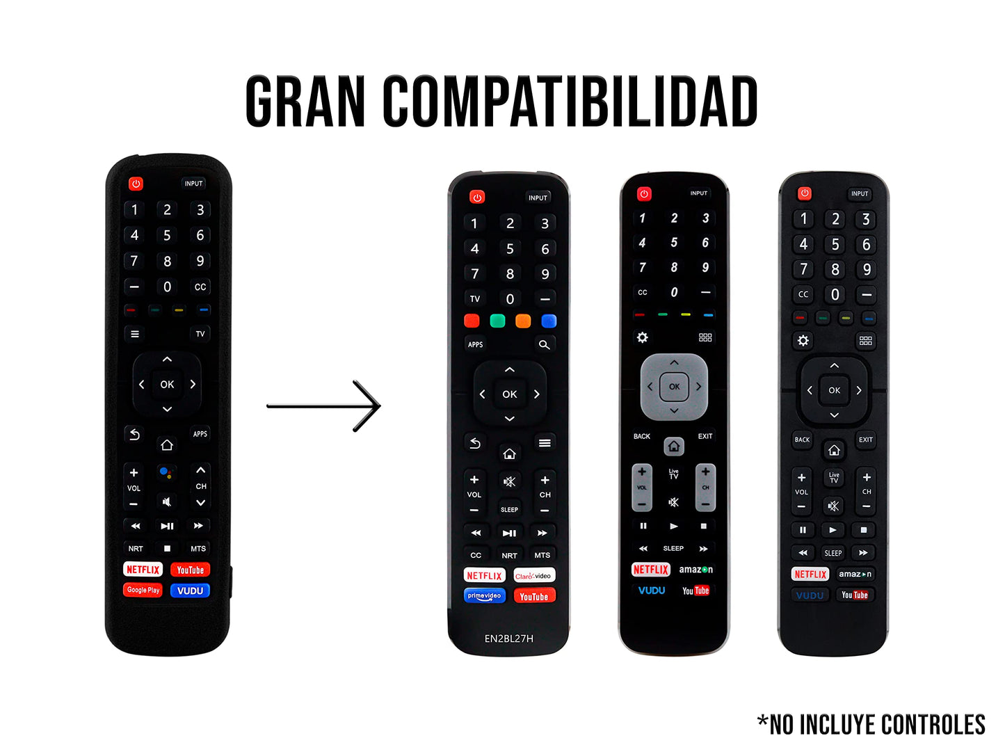CONTROL EXPERT Funda para Control Hisense Sharp EN2A27 Case Protector Smart TV