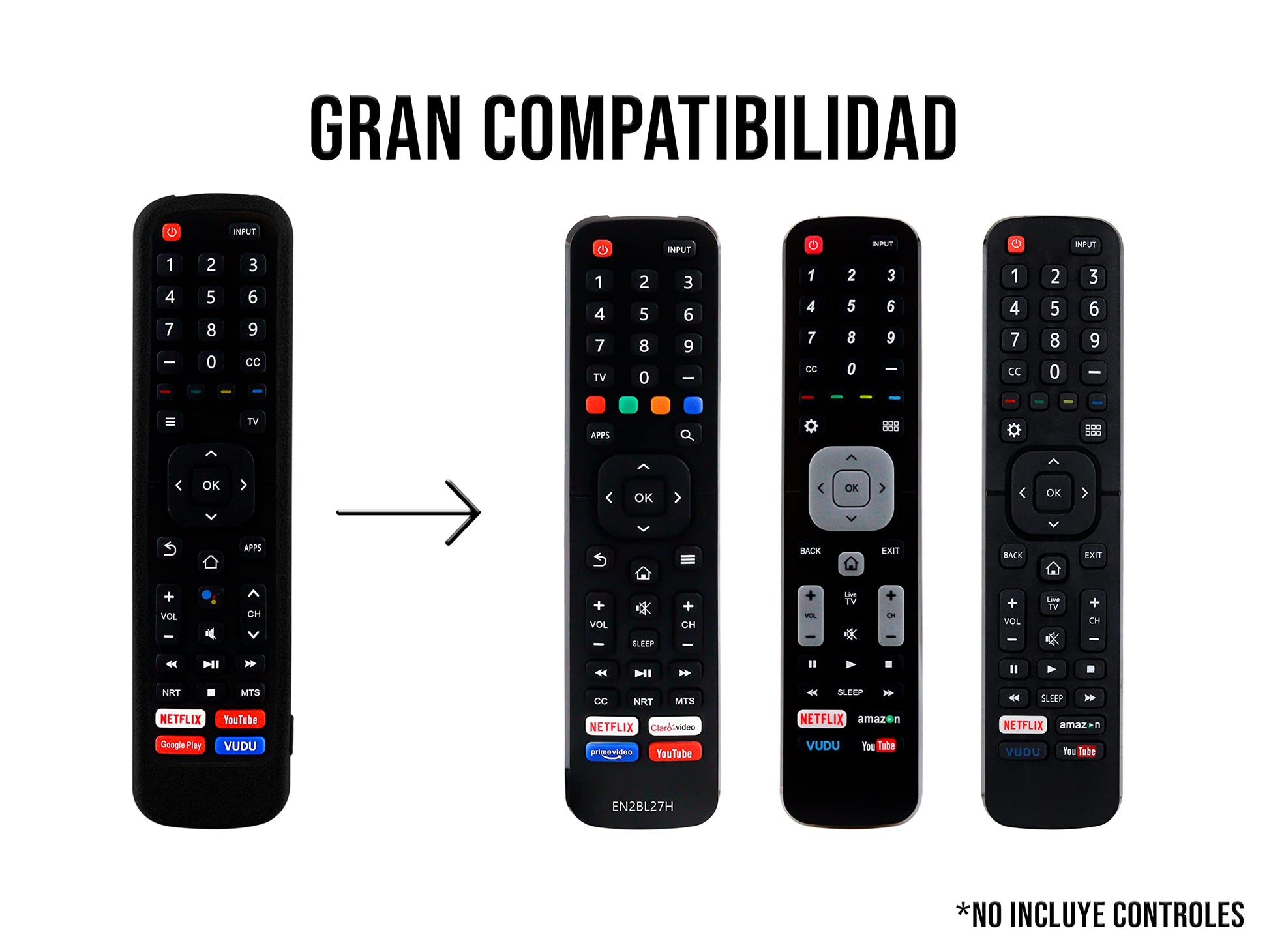 CONTROL EXPERT Funda para Control Hisense Sharp EN2A27 Case Protector Smart TV
