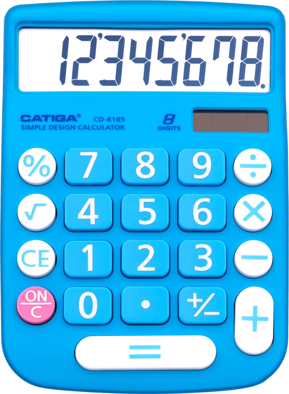 Calculadora CATIGA Solar Digital LCD Botones Grandes 8 Dígitos para Hogar, Oficina y Escuela