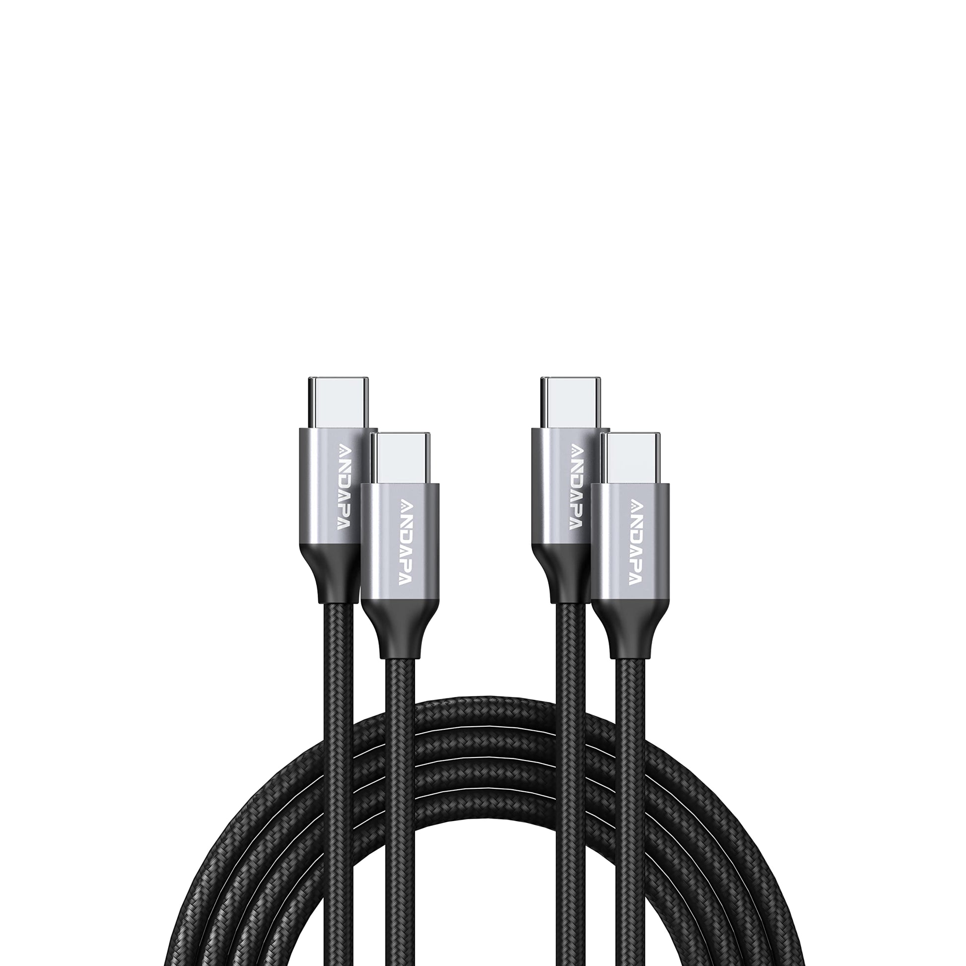 Cable USB C a C ANDAPA Blanco 60W PD Carga rápida 1M Compatible con iPhone 15 Macbook Pro/Air iPad Pro/Air Google Pixel 6/5 Microsoft Lumia