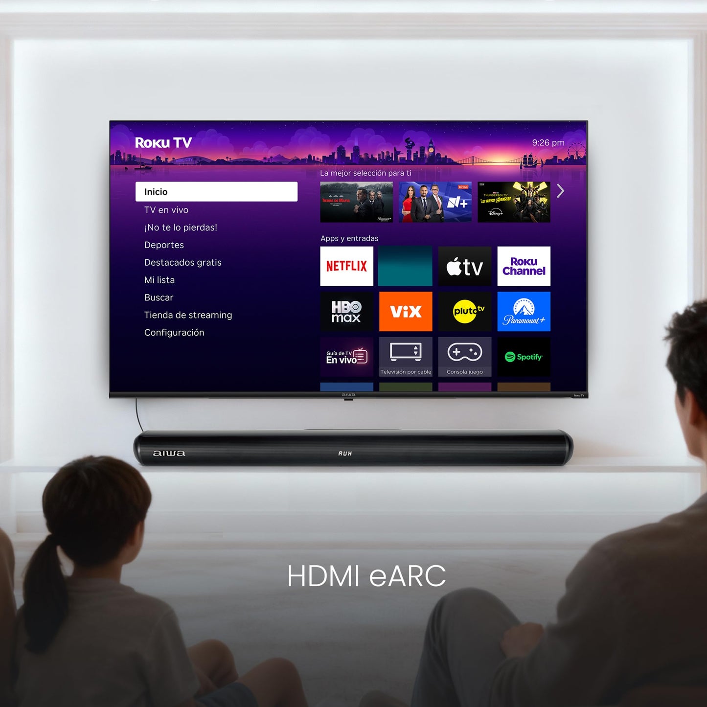 Aiwa Pantalla Smart Tv 65 Pulgadas Qled 4K Uhd Aw65rkq Compatible con Apple Airplay, Homekit, Alexa y Google Home - Roku Tv Integrado con B?squeda por Voz, Hdmi, Wifi y Acceso a Apps de Streaming