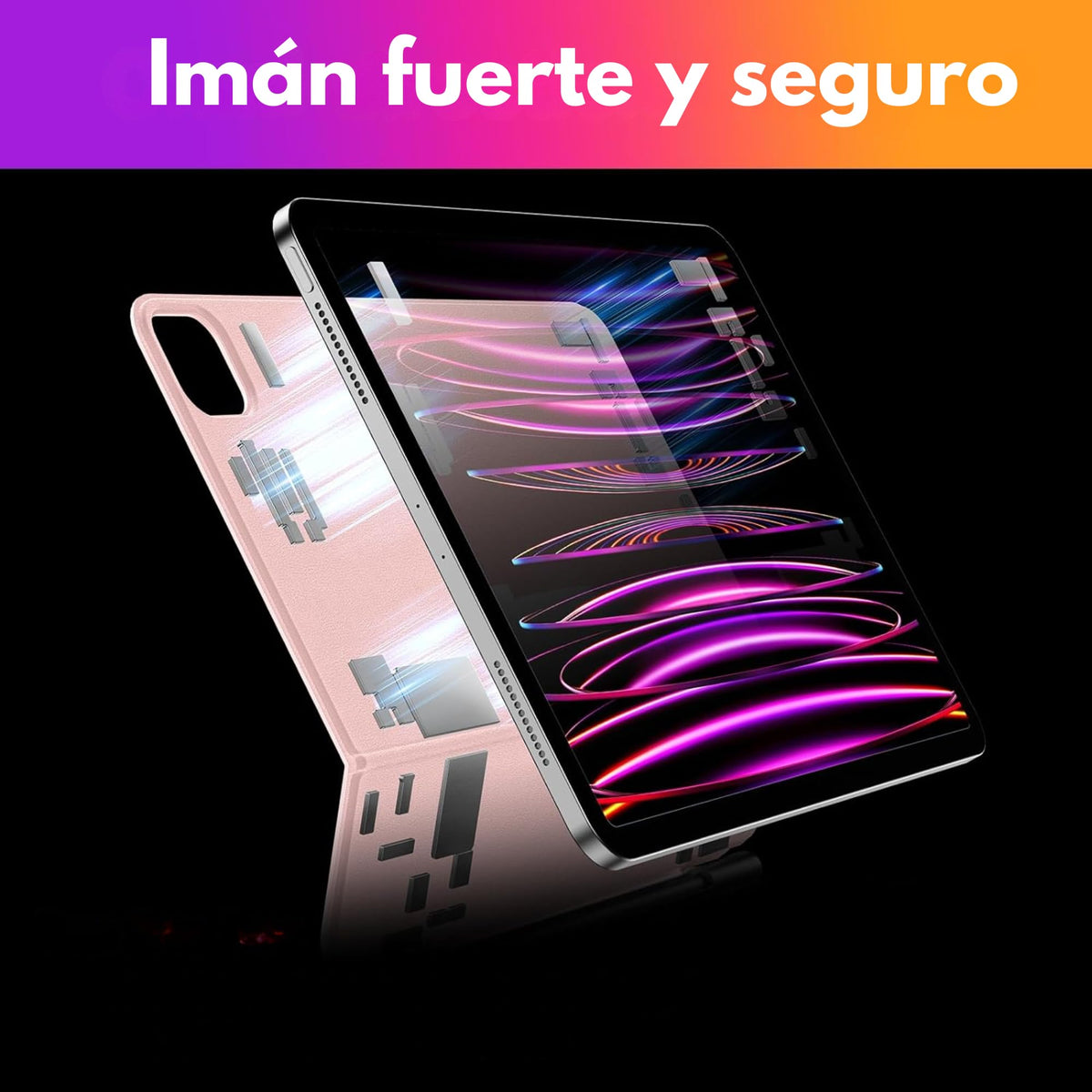 Funda con Teclado Mágico MR. GADGETS Rosa con Trackpad Multi Touch para iPad Pro 12.9"