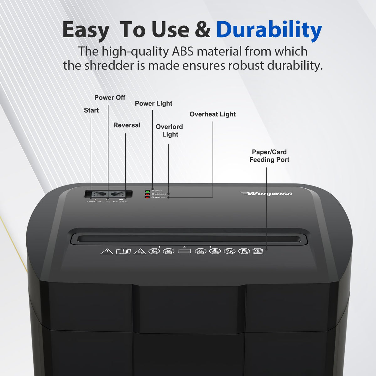 Trituradora De Papel Wingwise A-WW-S3615 Negro De Bajo Ruido P4