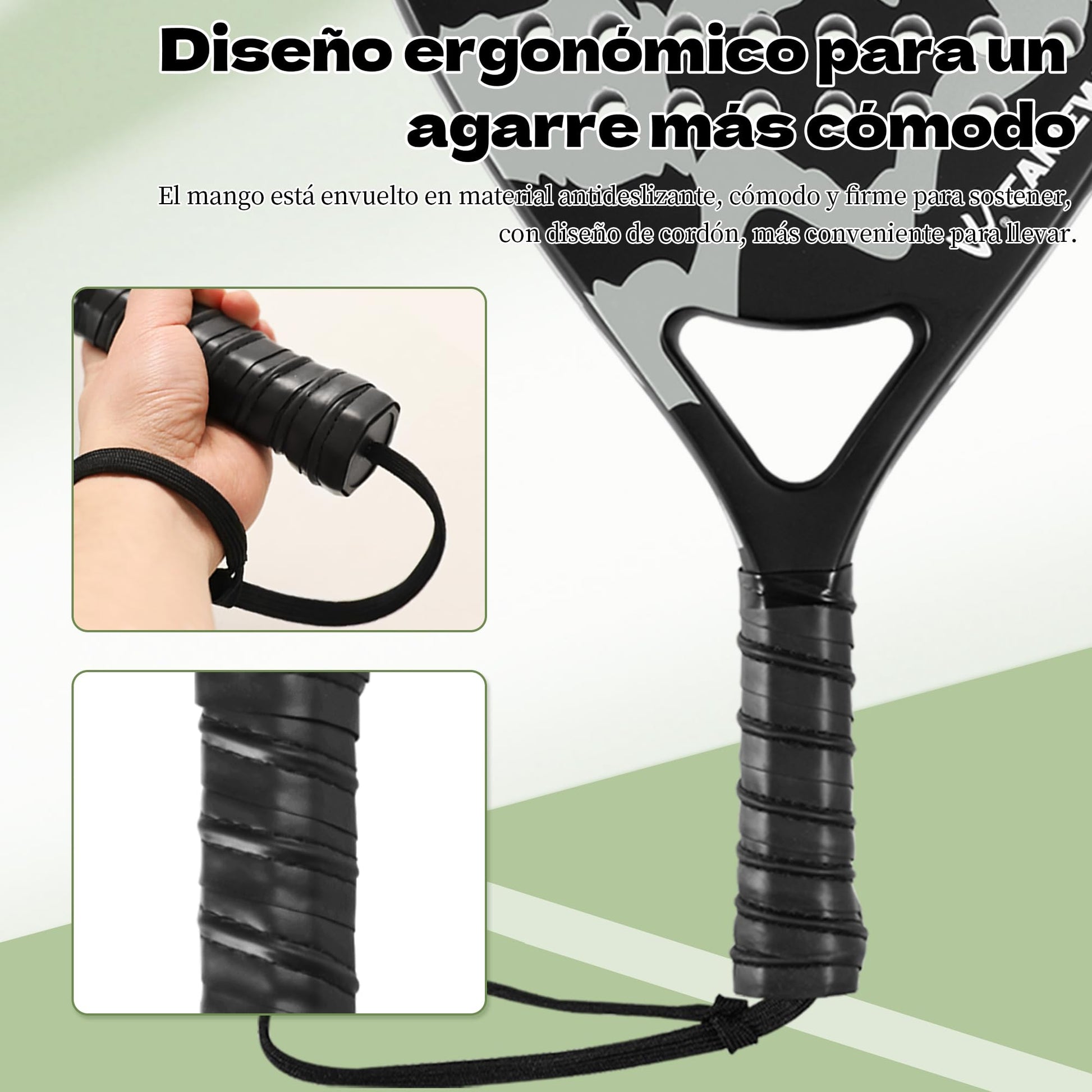 Camewin Raquetas de Pádel, Set de 2 Palas de Pádel 100% Fibra de Carbono con Fundas, 4 Grips y 2 Muñequeras, para Principiantes e Intermedios, pensada en Proteger la Raqueta Padel.
