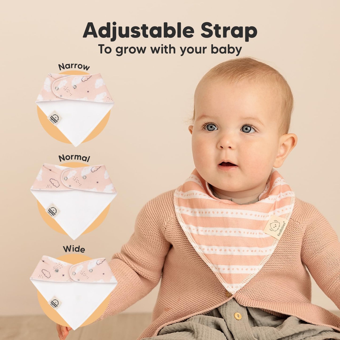 Paquete de 8 baberos orgánicos para niñas – Baberos triangulares súper absorbentes para bebés babeos y dentición, 100% algodón extra suave para recién nacido, bebé de 0 a 36 meses (dulce encanto)