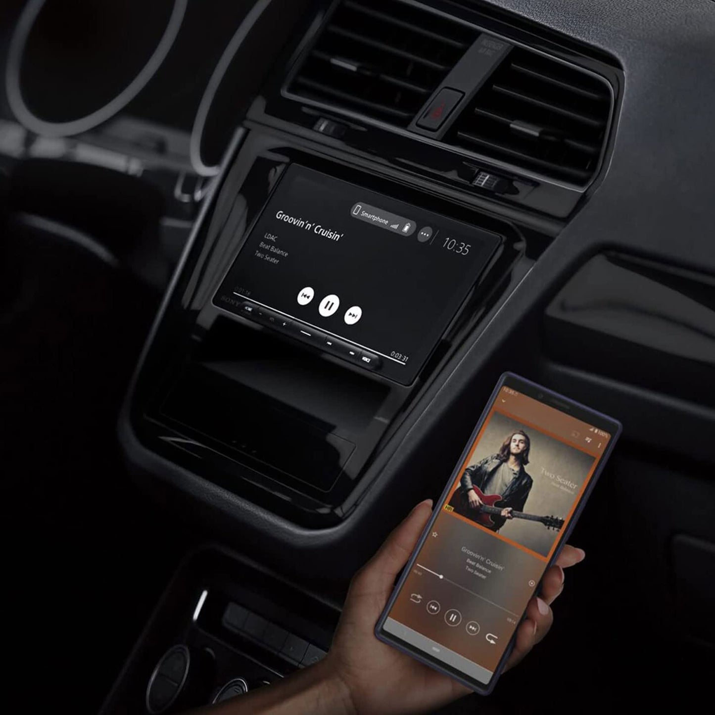 Sony XAV-AX6000 Receptor multimedia de 7 pulgadas con inalámbrico Apple CarPlay/Android Auto, entrada de video HDMI y Maestro Ready
