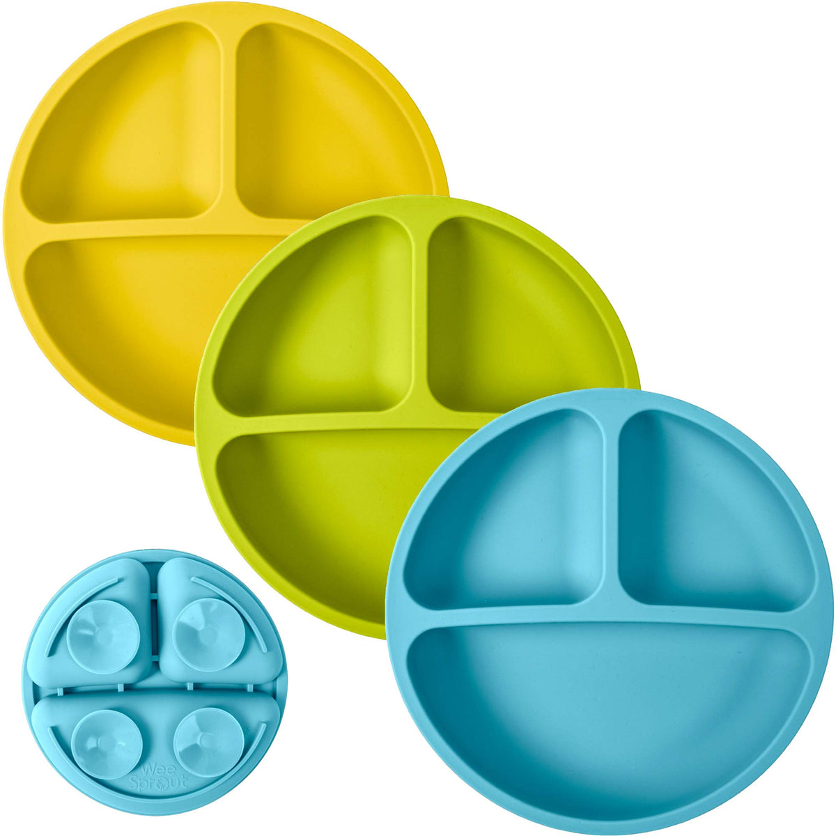 WeeSprout - Placas de succión para bebés y niños pequeños, 100% silicona