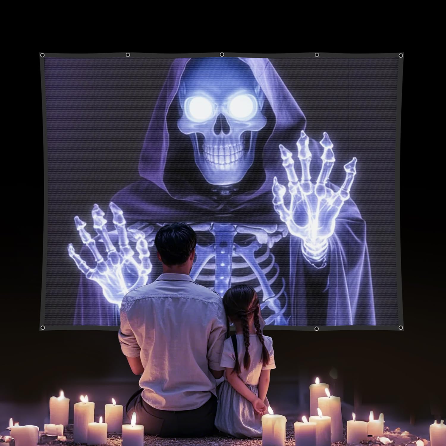 Material de la visualización holográfica de proyección trasera: pantallas de proyección para interiores de 44 x 75 pulgadas, proyectores de decoración de Halloween, video película noche para montaje