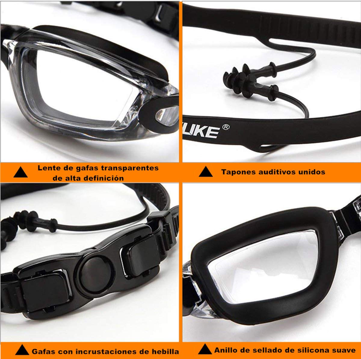 Kit de Natación Yarratech Negro Completo para Adultos y Niños